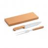 Conjunto de 2 utensilios para barbacoa hechos en bambú y acero inoxidable Salsa