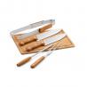 Conjunto de 5 utensilios para barbacoa y tabla de bambú Flare