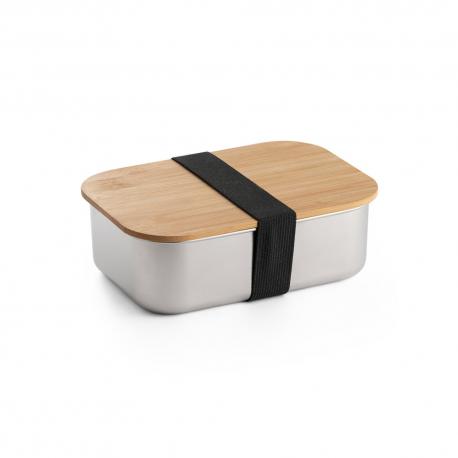 Fiambrer. Recipiente hermético de acero inoxidable y tapa de bambú Shino