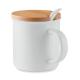 Taza de porcelana con tapa de 380ml Kenya Ref.MDMO9708-BLANCO 