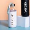 Botella de agua personalizada de cristal 420ml con funda Dokath