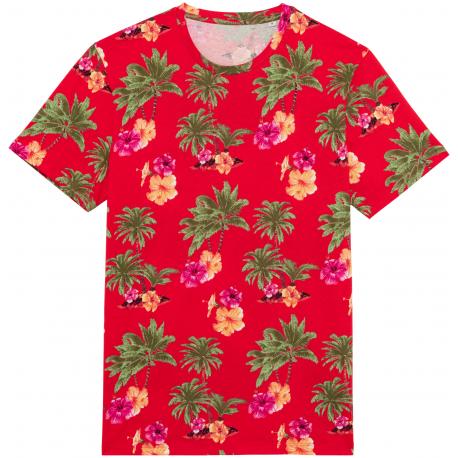 Camiseta ecorresponsable con estampado tropical hombre