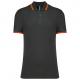 Polo manga corta a rayas hombre Ref.TTK272-GRIS OSCURO/NARANJA