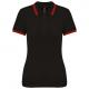 Polo de manga corta para mujer con ribetes contrastados Ref.TTK273-NEGRO/ROJO