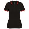 Polo de manga corta para mujer con ribetes contrastados