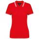 Polo de manga corta para mujer con ribetes contrastados Ref.TTK273-ROJO BLANCO