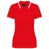 Polo de manga corta para mujer con ribetes contrastados