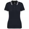 Polo de manga corta para mujer con ribetes contrastados