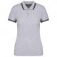 Polo de manga corta para mujer con ribetes contrastados Ref.TTK273-OXFORD GREY/BLACK