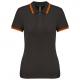 Polo manga corta a rayas mujer Ref.TTK273-GRIS OSCURO/NARANJA