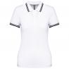 Polo de manga corta para mujer con ribetes contrastados