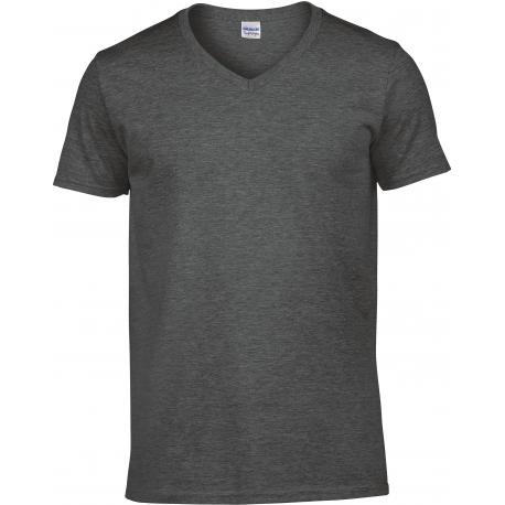 Camiseta de algodón softstyle cuello de pico hombre