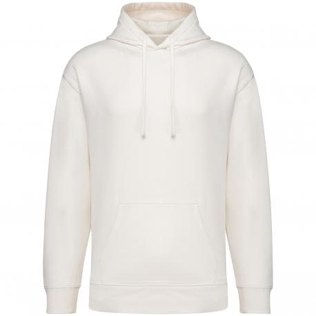 Sudadera ecorresponsable con capucha y hombros caídos french terry unisex