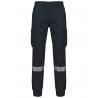 Pantalón cargo unisex con bajo elástico y tira reflectante