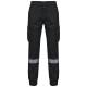 Pantalón cargo unisex con bajo elástico y tira reflectante Ref.TTWK712-NEGRO