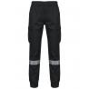 Pantalón cargo unisex con bajo elástico y tira reflectante