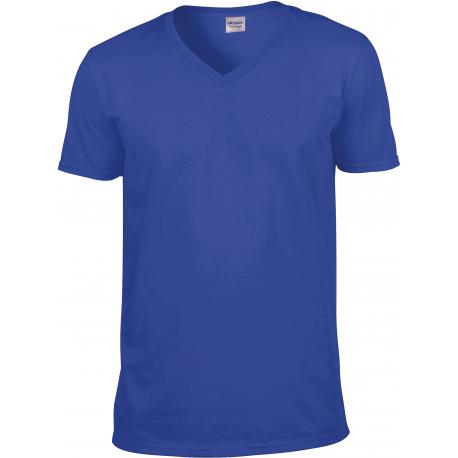 Camiseta de algodón softstyle cuello de pico hombre