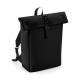 Mochila de poliuretano mate con solapa enrollable Ref.TTBG335-NEGRO 