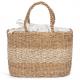 Cesta/bolso de yute y junco Ref.TTKINS138-STRIPED SEAGRASS NATURAL/ECUME 