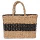 Cesta/bolso de junco Ref.TTKINS136-STRIPED SEAGRASS BLACK/BLACK NIGHT 