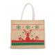 Bolsa shopper con motivos navideños Ref.TTKI0736-NATURAL/RED DE CEREZA 