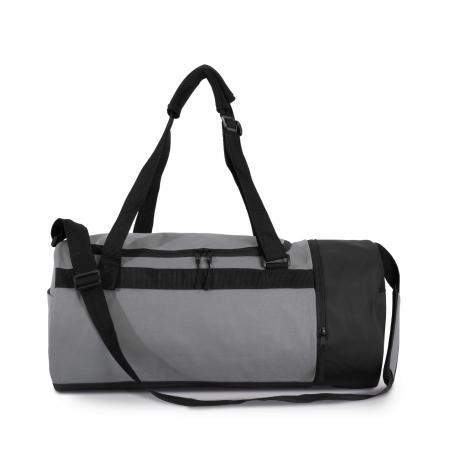 Bolsa de deporte cilíndrica con compartimento separado para calzado