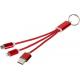 Cable de carga 3 en 1 con llavero Metal Ref.PF134961-ROJO 