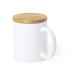 Taza con tapa de bambú de 370ml Yotel Ref.6586-BLANCO 