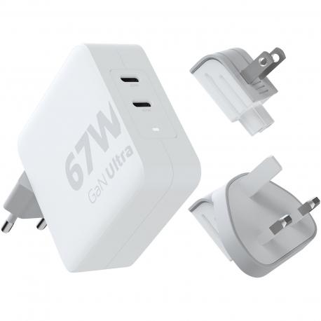 Cargador de viaje de 67 w con cable USB-C PD de 100 w Xtorm xvc2067 gan ultra