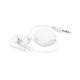 Auriculares con cable retráctil de 0.75m en abs Pinel Ref.PS97359-BLANCO 