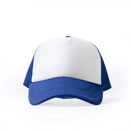 Gorra de políester de 5 paneles con panel frontal acolchado en color blanco BARNY