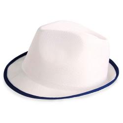 Sombrero premium blanco ribete az