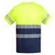 Camiseta técnica de alta visibilidad de manga corta TAURI Ref.RHV9317-MARINO/AMARILLO FLUOR