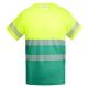 Camiseta técnica de alta visibilidad de manga corta TAURI Ref.RHV9317-VERDE/AMARILLO