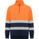 Sudadera de alta visibilidad con media cremallera SPICA Ref.RHV9314-MARINO/NARANJA FLUOR