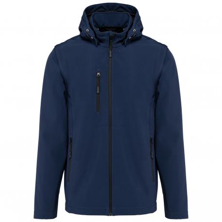 Chaquetas softshell 3 capas con capucha y mangas extraíbles unisex