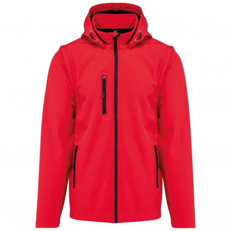 Chaquetas softshell 3 capas con capucha y mangas extraíbles unisex