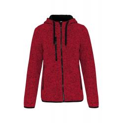 Chaqueta jaspeada con capucha mujer