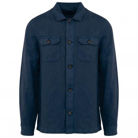 Sobrecamisa ecorresponsable efecto lavado de lino hombre