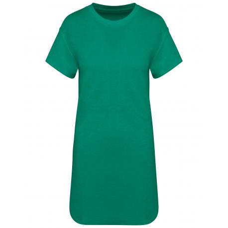 Vestido tipo camiseta ecorresponsable de rizo y hombros caídos mujer