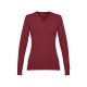 Jersey con cuello en v para mujer Thc milan women Ref.PS30150-BURDEOS