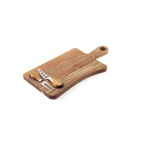 Tabla para quesos de madera de acacia con mango fabricada con material certificado fsc™ y otros materiales controlados Cassia