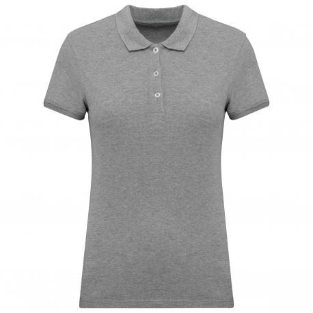 Polo de punto piqué manga corta mujer