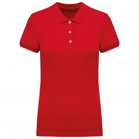 Polo de punto piqué manga corta mujer