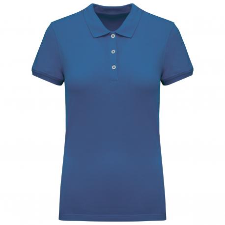 Polo de punto piqué manga corta mujer