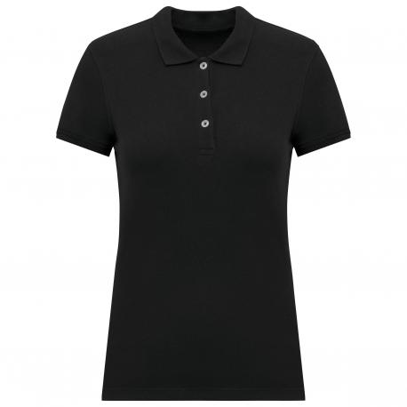 Polo de punto piqué manga corta mujer