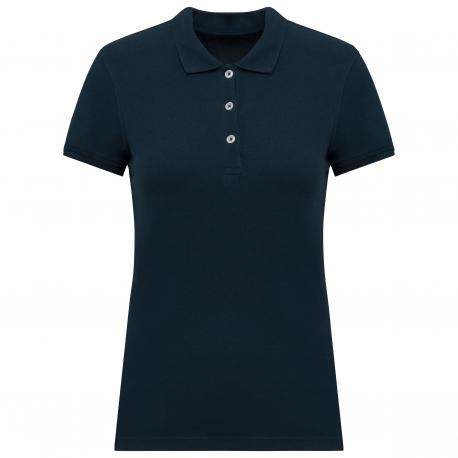 Polo de punto piqué manga corta mujer
