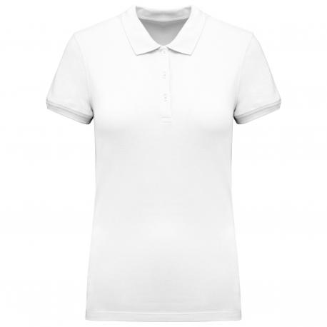 Polo de punto piqué manga corta mujer
