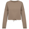Sudadera ecorresponsable de cuello redondo oversize crop mujer