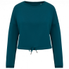 Sudadera ecorresponsable de cuello redondo oversize crop mujer